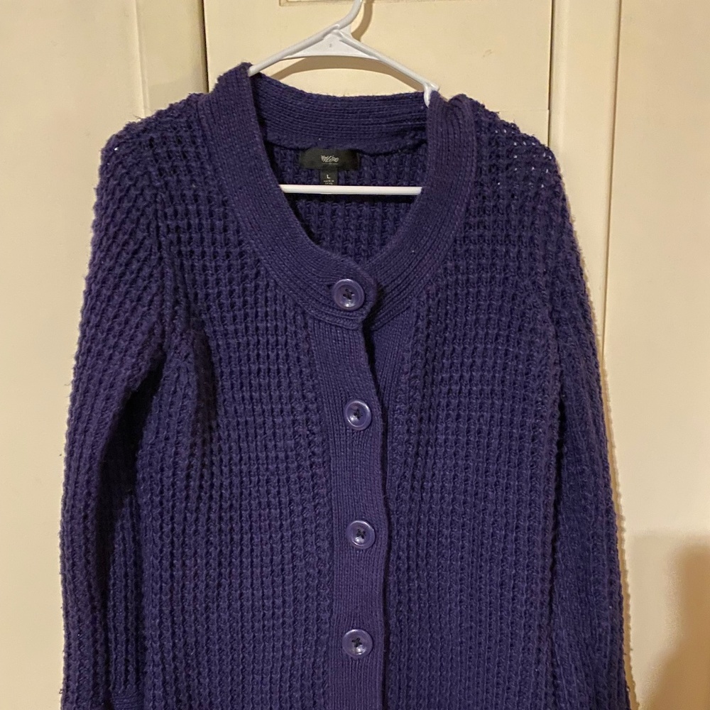 Purple sweater knit duster